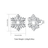 Eudora 925 Sterling Silver Snowflake Stud Earrings Women Party Birthday Gift