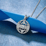 Eudora 925 Sterling Silver Star of David Pendant Necklace with Cubic Zirconia