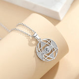 Eudora 925 Sterling Silver Star of David Pendant Necklace with Cubic Zirconia