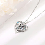 925 Silver Turtle Heart Crystal Necklace Abalone Shell Pendant