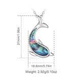 Eudora 925 Sterling Silver Whale Dolphin Abalone Shell Pendant Necklace