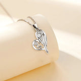 925 Silver Wings Necklace Love Letter Heart Pendant Jewelry Gift