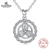 Solid Silver Celtic Knot Round Pendant for man women Jewelry D123