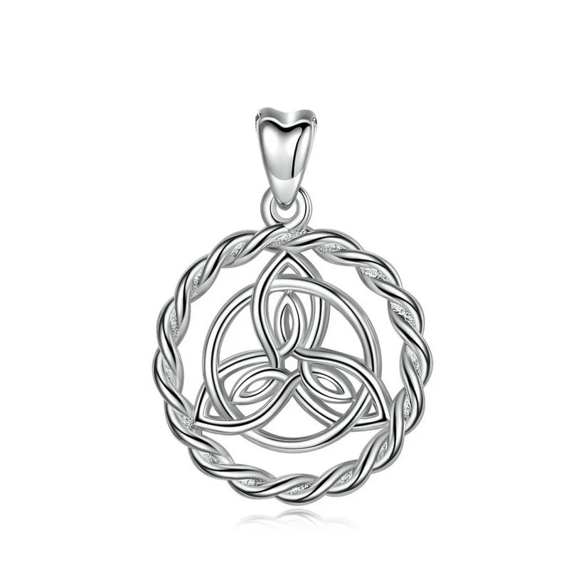 Solid Silver Celtic Knot Round Pendant for man women Jewelry D123