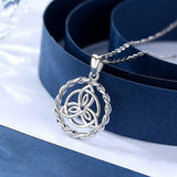 Solid Silver Celtic Knot Round Pendant for man women Jewelry D123