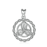 Solid Silver Celtic Knot Round Pendant for man women Jewelry D123