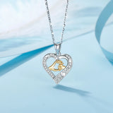 Mom Necklace Heart Pendant Daughter Son Child Family Jewelry