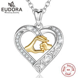 Mom Necklace Heart Pendant Daughter Son Child Family Jewelry