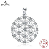 Sterling Silver Flower Of Life Pendant Necklace with Box Jewelry
