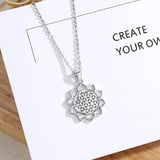Eudora Flower Of Life Pendant Necklace 925 Silver Jewelry