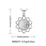Eudora Flower Of Life Pendant Necklace 925 Silver Jewelry