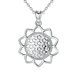 Eudora Flower Of Life Pendant Necklace 925 Silver Jewelry
