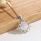 Eudora Flower Of Life Pendant Necklace 925 Silver Jewelry