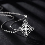Sterling Silver Good Luck Irish Celtic Knot Pendant Necklace Women Jewelry