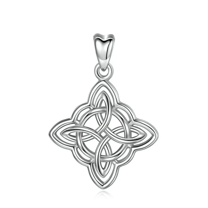 Sterling Silver Good Luck Irish Celtic Knot Pendant Necklace Women Jewelry