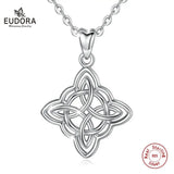 Sterling Silver Good Luck Irish Celtic Knot Pendant Necklace Women Jewelry