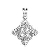 Sterling Silver Good Luck Irish Celtic Knot Pendant Necklace Women Jewelry