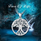 925 Silver Tree of Life Necklace Celtic Knot Pendant Women Jewelry Gift
