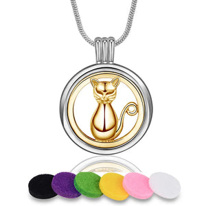 Cat Aromatherapy Necklace - Essential Oils Diffuser Pendant