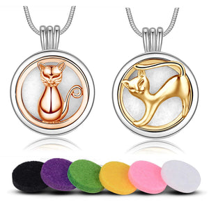 Cat Aromatherapy Necklace - Essential Oils Diffuser Pendant