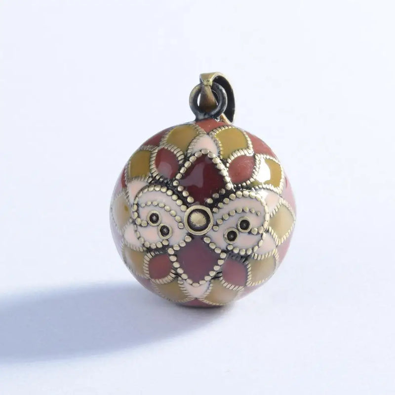 Enamel Harmony Ball Pendant Necklace Colorful Chime Ball Jewelry B337-4