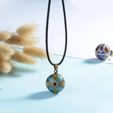 Enamel Harmony Ball Pendant Pregnancy Necklace with 3 Wishing Balls