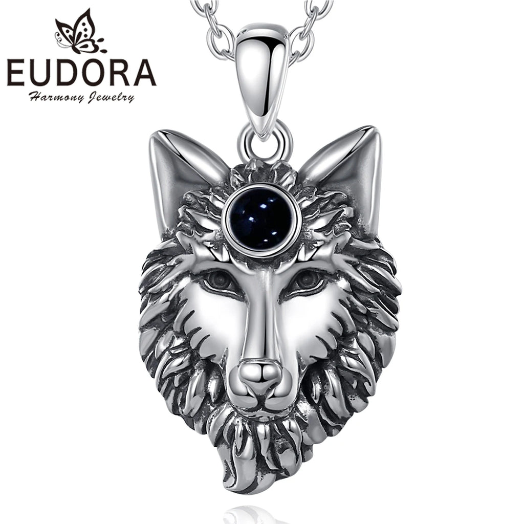 Wolf Head Pendant Necklace Vintage Punk Animal Jewelry