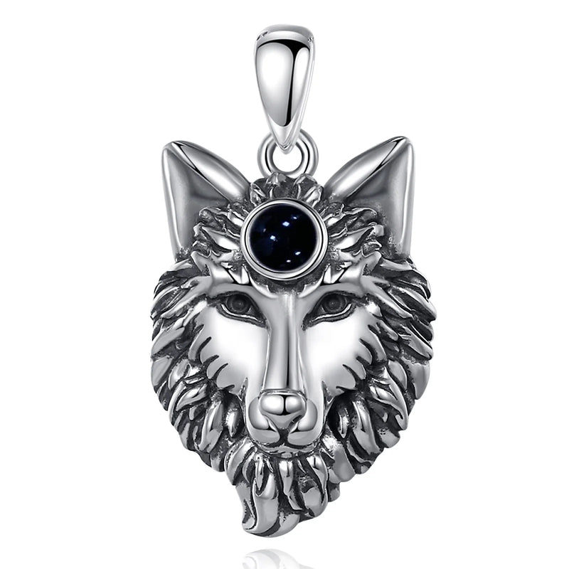 Wolf Head Pendant Necklace Vintage Punk Animal Jewelry