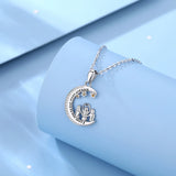 Eudora 925 Silver Family Star Moon Pendant Necklace Sister