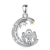 Eudora 925 Silver Family Star Moon Pendant Necklace Sister