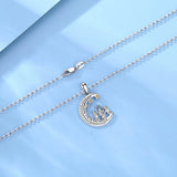 Eudora 925 Silver Family Star Moon Pendant Necklace Sister
