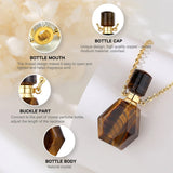 Tiger Stone Eye Pendant Necklace with Essential Oil Diffuser Bottle