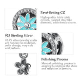925 Silver Green Crystal Beads CZ Charms for Bracelet DIY