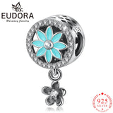 925 Silver Green Crystal Beads CZ Charms for Bracelet DIY