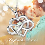 Sterling Silver Infinite Love Heart Pendant Necklace