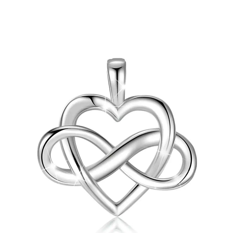 Sterling Silver Infinite Love Heart Pendant Necklace