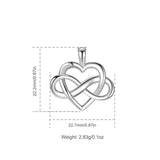 Sterling Silver Infinite Love Heart Pendant Necklace