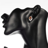 925 Silver Wedding Earrings with Champagne Cubic Zirconia