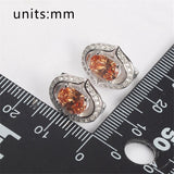 925 Silver Wedding Earrings with Champagne Cubic Zirconia