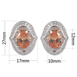 925 Silver Wedding Earrings with Champagne Cubic Zirconia