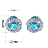 925 Silver Wedding Earrings Light Cubic Zirconia S-3738