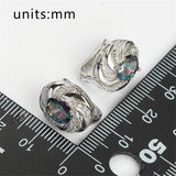 925 Silver Wedding Earrings Rainbow CZ S-3732