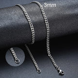Eun Ho Stainless Steel Chain Long Hip Hop Necklace Silver Choker