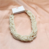 Acrylic Pearl Braids Necklace Exaggerated Choker Chain
