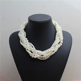 Acrylic Pearl Braids Necklace Exaggerated Choker Chain