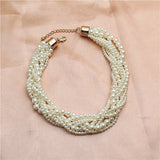Acrylic Pearl Braids Necklace Exaggerated Choker Chain