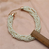 Acrylic Pearl Braids Necklace Exaggerated Choker Chain