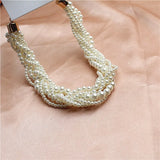 Acrylic Pearl Braids Necklace Exaggerated Choker Chain