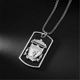 Titanium Steel Hip Hop Necklace Football Shield Pendant Logo Accessories