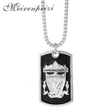 Titanium Steel Hip Hop Necklace Football Shield Pendant Logo Accessories